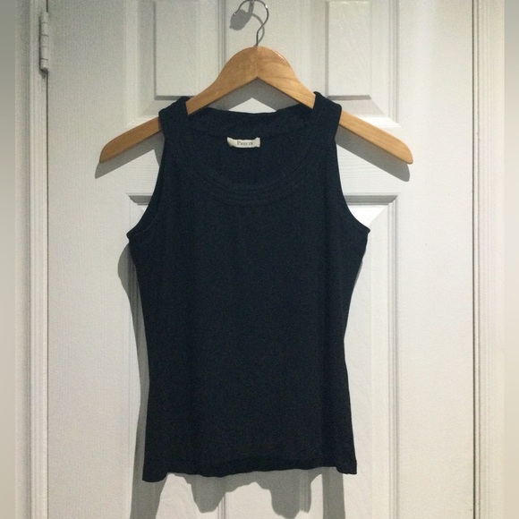 Precis Tops - Precis  Black Fitted Sleeveless Tank Top